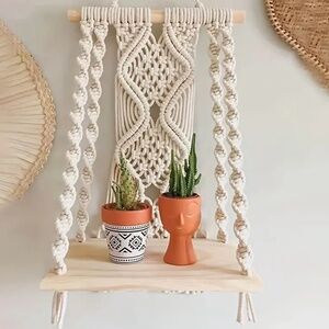 NWT Detailed Handmade Bohemian Macramé Shelf for Wall Hanging!